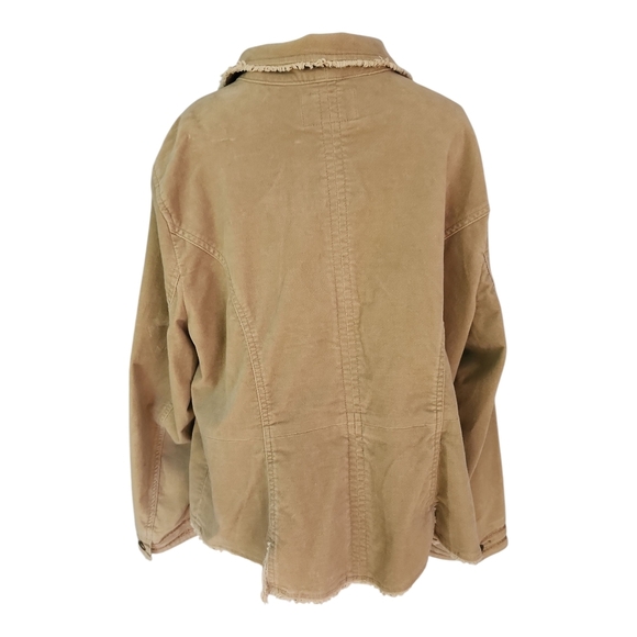 Vangie Signature Corduroy Blazer Jacket Size 22/24 | Tan Fuzzy Lined Western Y2K - Picture 4 of 7